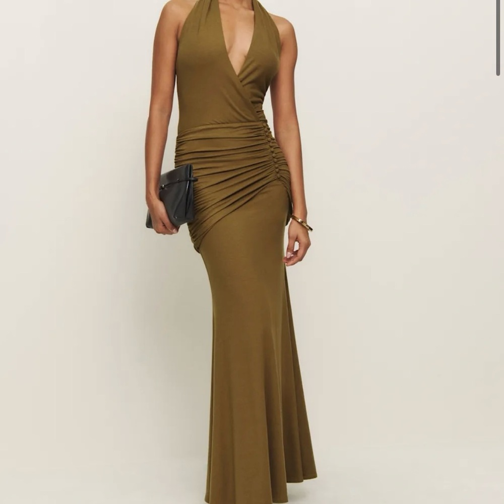 Reformation Arden knit maxi dress in bronze